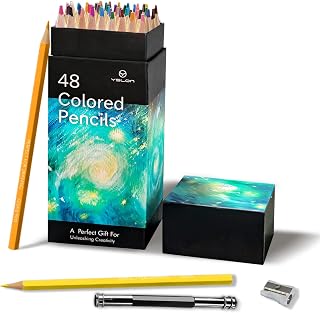 48-Color Colouring Pencils Professional Coloured Pencils Colored Drawing Pencil Colour Pencil for Adults and Artists