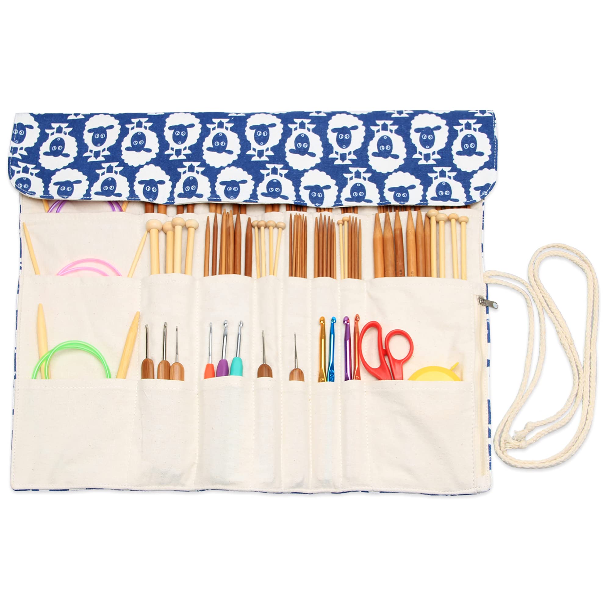 Teamoy Knitting Needle Crochet Hook Case Organizer Holder(up to 14"), Sheep | Ro