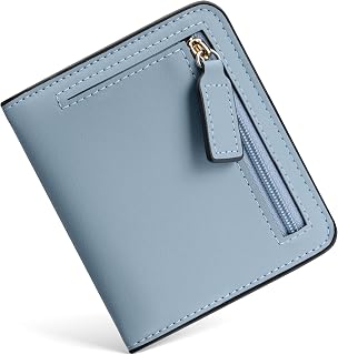 Toughergun Women’s Small Slim Vegan Leather Wallet with RFID Protection, Compact Bifold Mini Purse with Clear ID Window