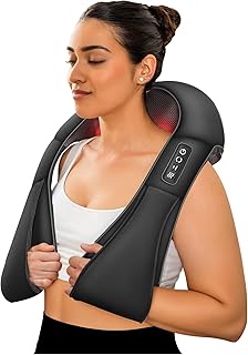 COMFIER Neck Massager with Heat, Shiatsu Shoulder Massager, Corded Back Massage Deeper Tissue Kneading Massagers for Home, Office