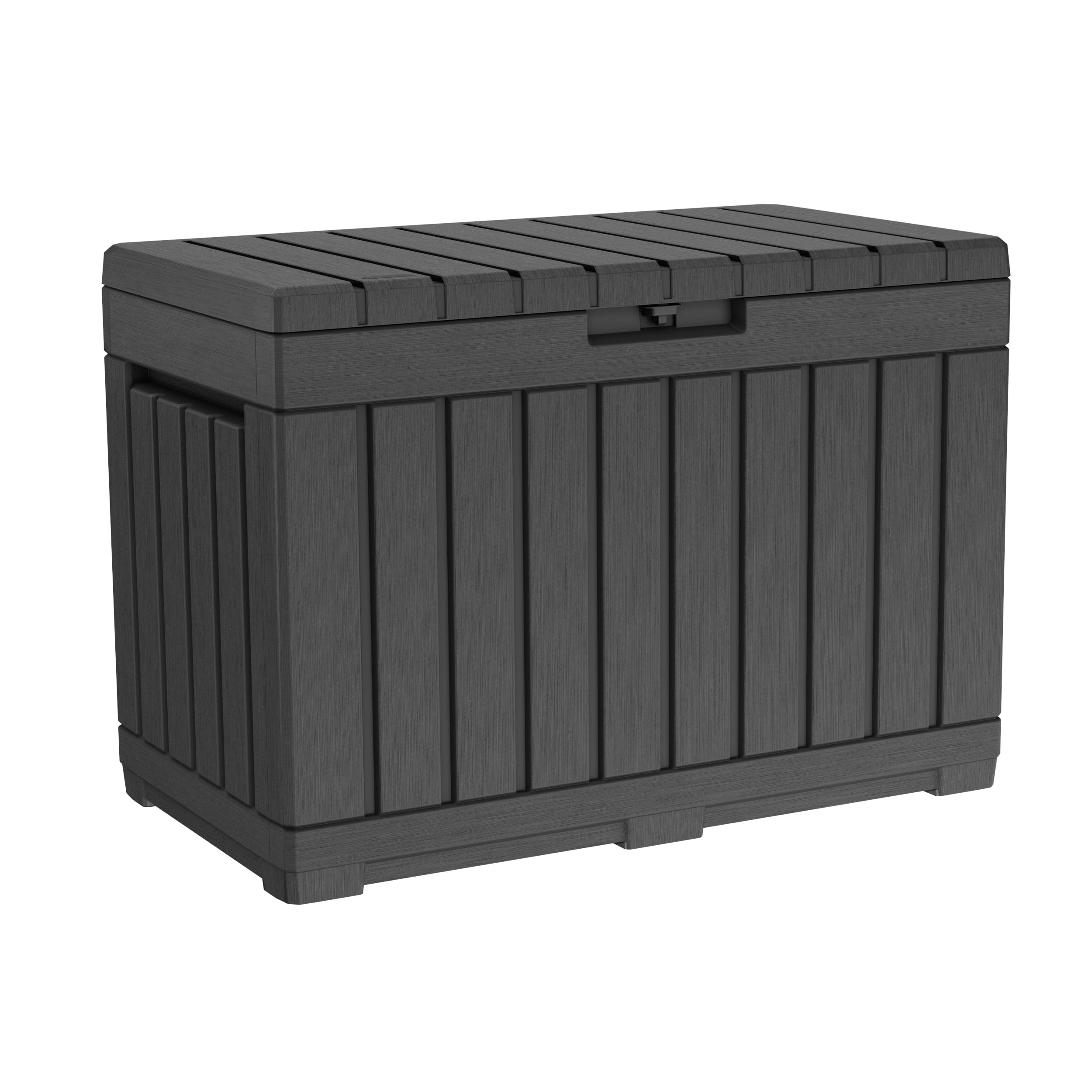Keter Kentwood 50 Gal Outdoor Storage Box and Patio Side Table | Grey, Resin, Co