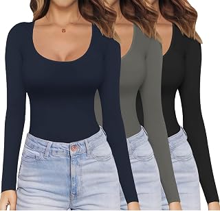 Ekouaer Women's Long Sleeve Shirt Thermal Top Long Sleeve