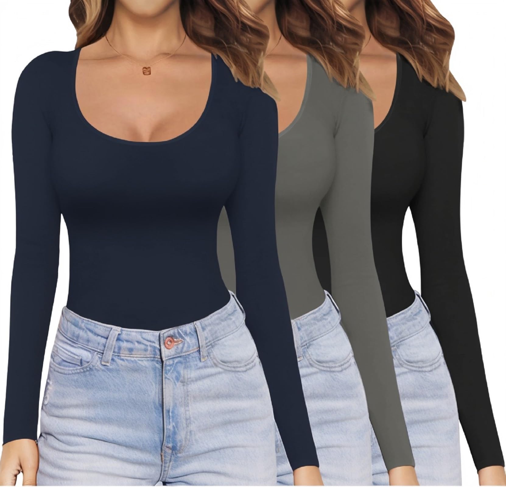 Ekouaer Women's Long Sleeve Shirt Thermal Top Long Sleeve