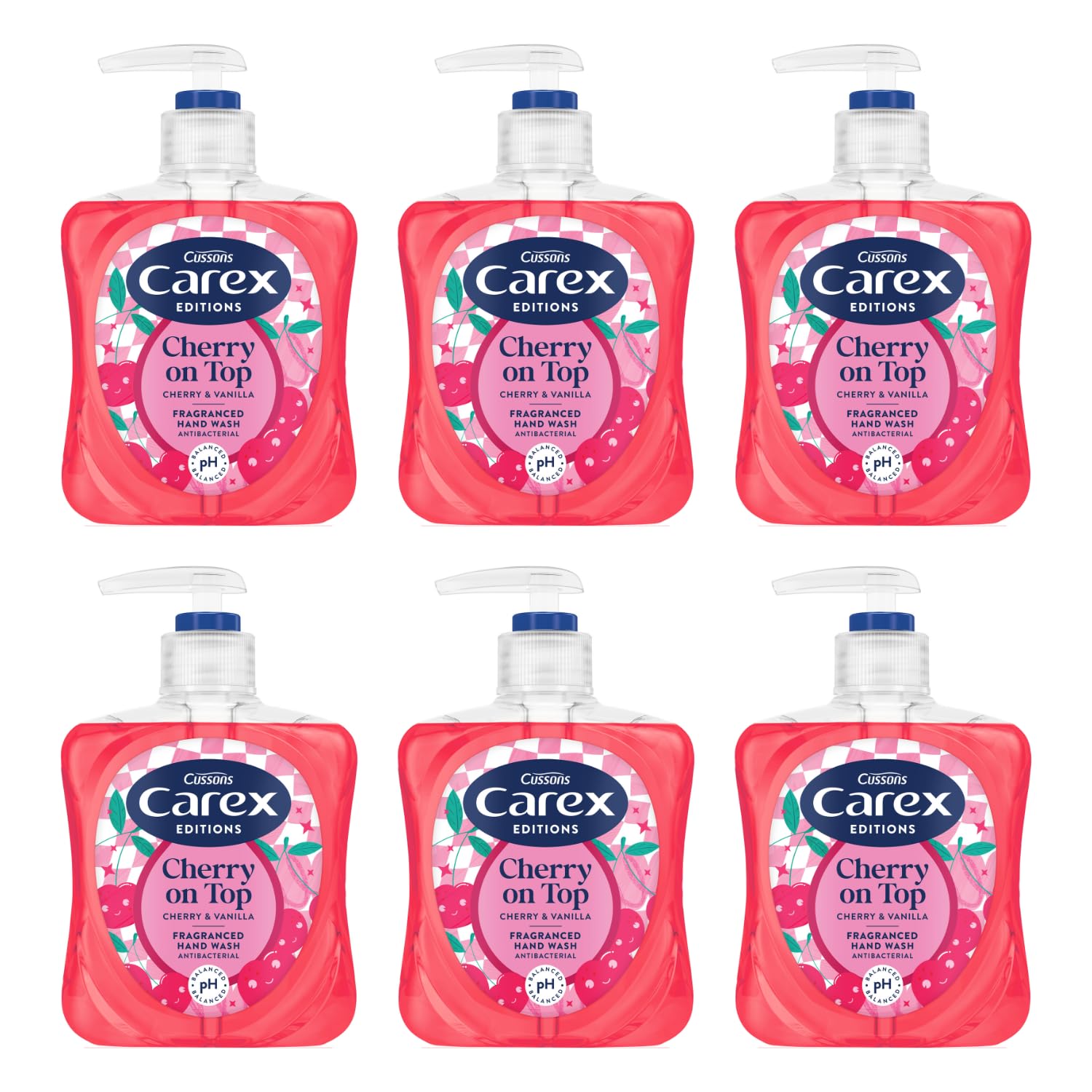 Carex Cherry On Top Antibacterial Handwash 6x250ml