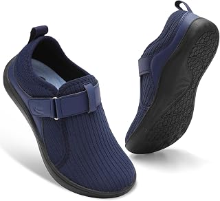 JIASUQI Wide Womens Walking Shoes Adjustable Barefoot Shoes Breathable Diabetic Shoes Zero Drop Neuropathy Edema Nursing Shoe Wide Width Sneakers