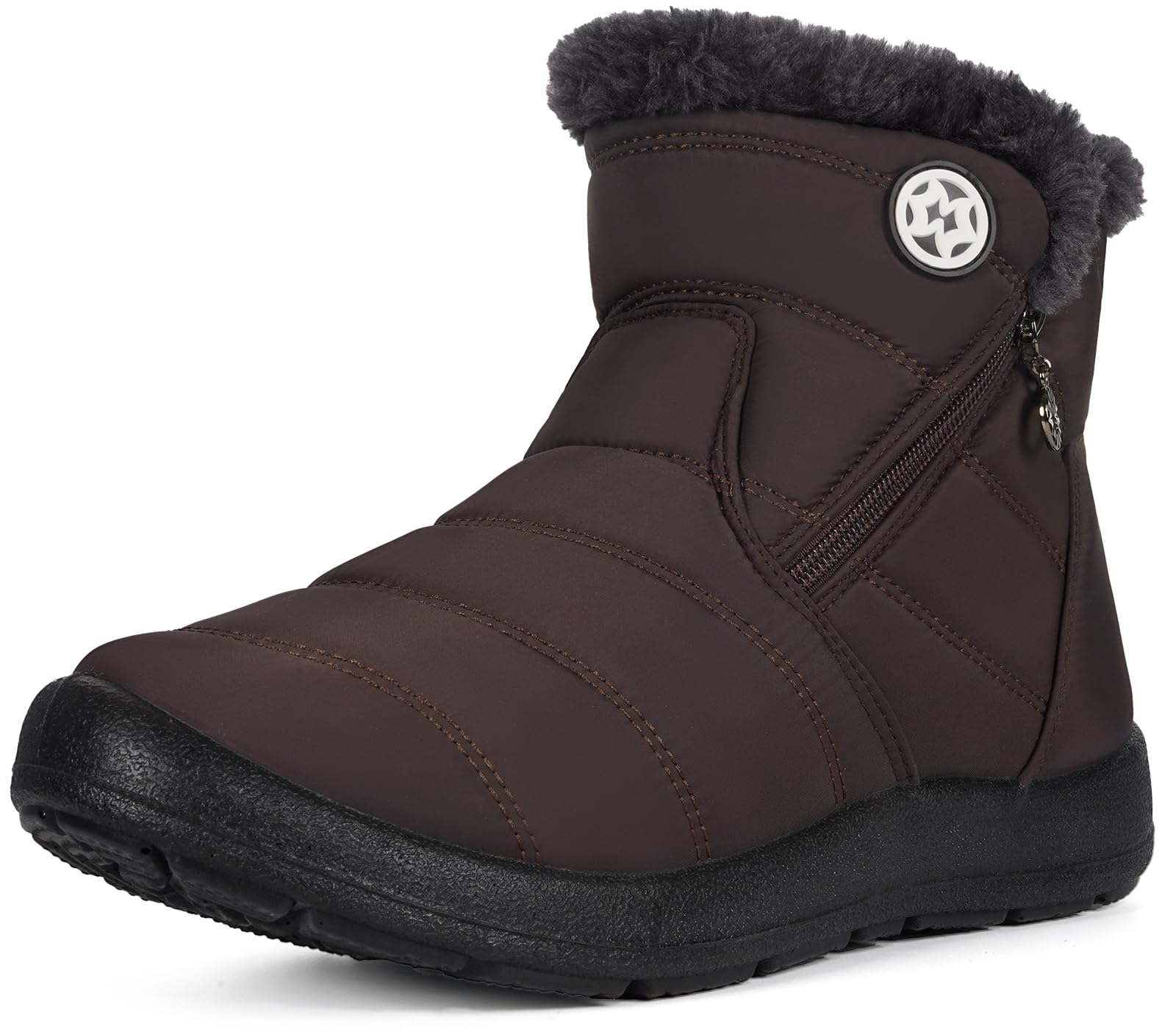 Eagsouni Snow Boots for Women Winter Waterproof Warm Zip Ankle Boots
