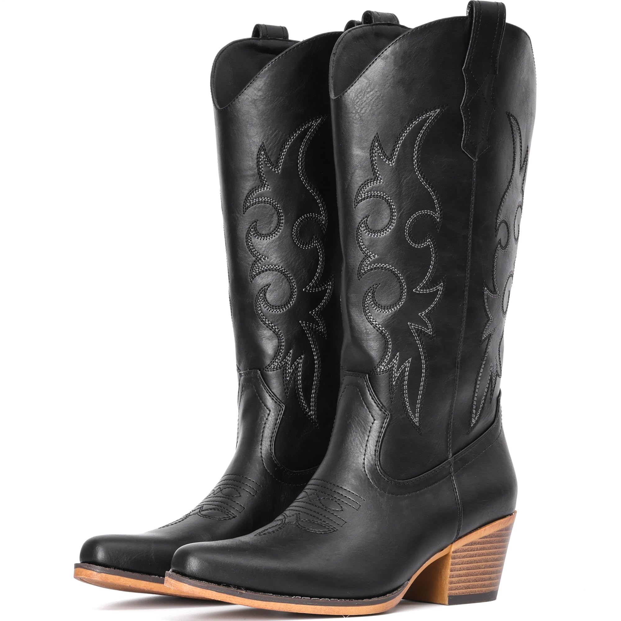 IUV Cowboy Boots For Women Western Cowgirl Classic Mid Calf Snip Toe Boot
