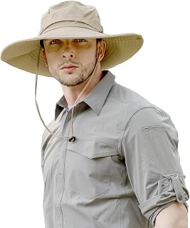 ZLYC Sombrero Tipo Militar de ala Ancha para Hombre, Impermeable, protección Solar al Aire Libre, Gorra de Pescador
