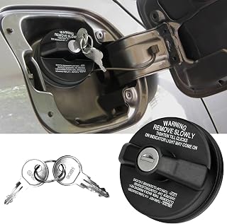 Hirificing Locking Gas Cap Fuel Tank with Key, Gas Cap Lock Locking Fuel Cap Cover Compatible with Toyota 4Runner, Chevy Silverado 1500 2500 3500, Nissan GMC Honda Subaru Buick #10504 77300-47020