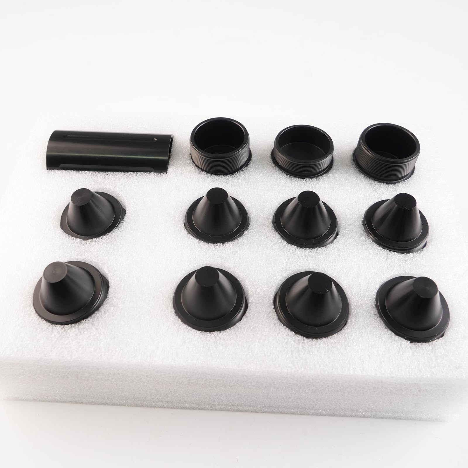 1.375''X24 Cone Shaped Parts Aluminium Replacemet Sealed End (Black, 1.375''X24,