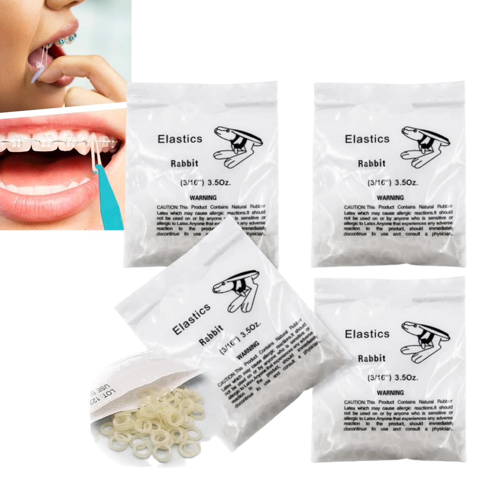 400 Pcs Small Rubber Bands for Teeth Braces,Multi-Purpose Dental Bands,Braces El