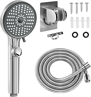 RV Shower Head with Hose, High Pressure 5 Mode Shower head Replacement, Showerheads for RV/Campers, Travel Trailer, Motorhome for Water Saving, Handheld Shower Head Holder and Hose, On Off Switch