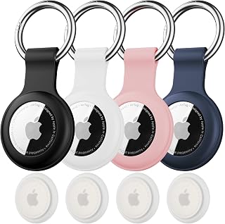 Citymore 4Pack IPX8 Waterproof for AirTag Keychain,with Soft Silicone | AirTags Holder Case Key Ring,Compatible with Apple AirTag 1st & 2nd Gen,Dual Protection for Luggage,Keys,Bags,Dog Collar