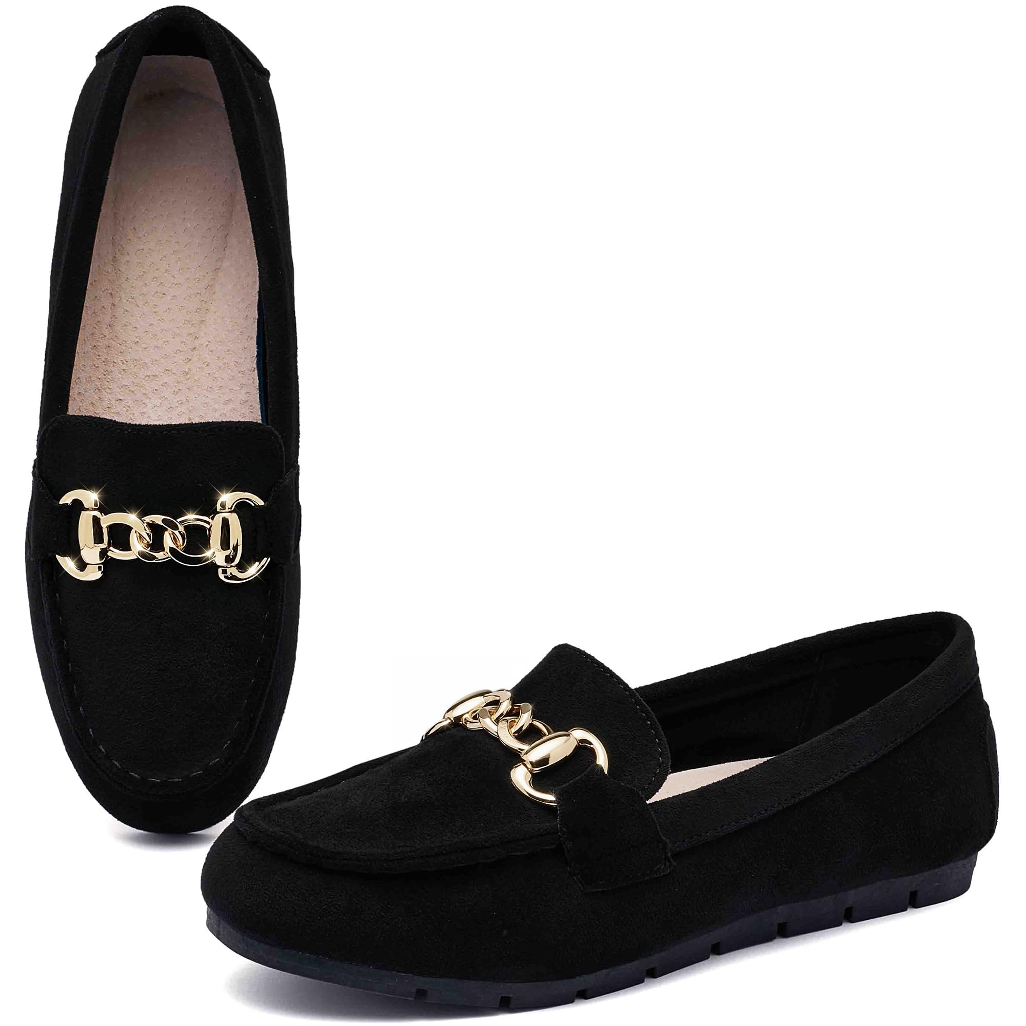 ABEJOJO Women's Loafer Shoes, Comfortable Slip on Casual Flat Penny Shoes for Wa