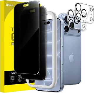 JETech Privacy Screen Protector for iPhone 18 Pro, 2 + 2 Pieces