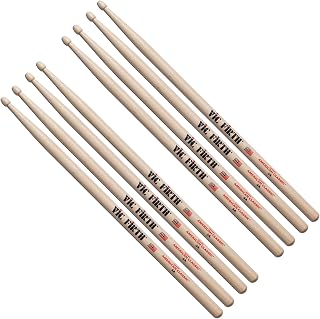 Vic Firth American Classic Series 5A Drumsticks - American Hickory - Natural Wood Tip - 4 Pairs
