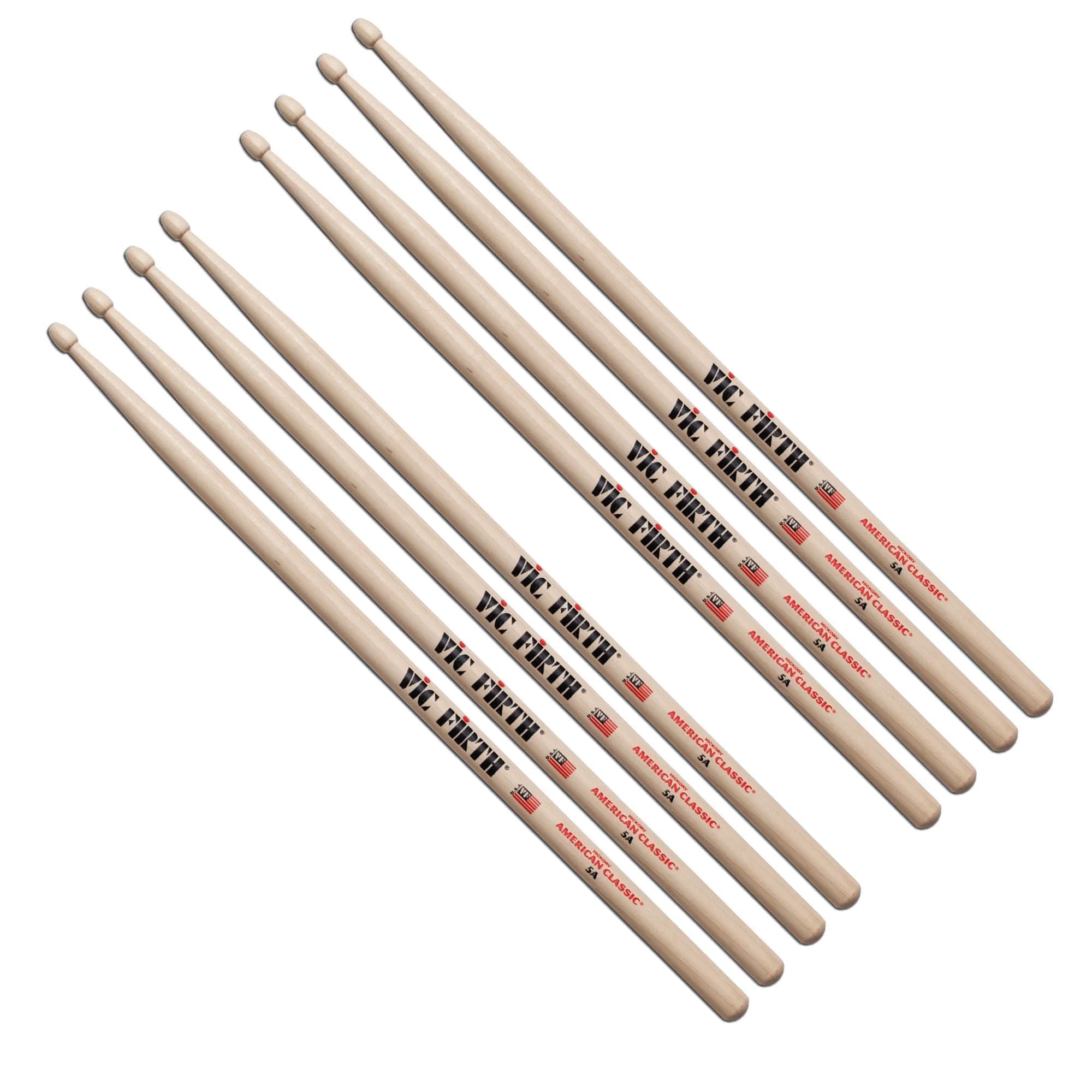 Vic Firth American Classic Series 5A Drumsticks - American Hickory - Natural Woo