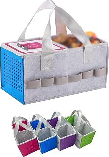 Carry Bag for Toniebox Audio Player Starter Set and Dolls, Large Space for Audio Accessories Travel Felt Cloth Musical Toy Folding Bag for Toniebox Accessorie (Blue)