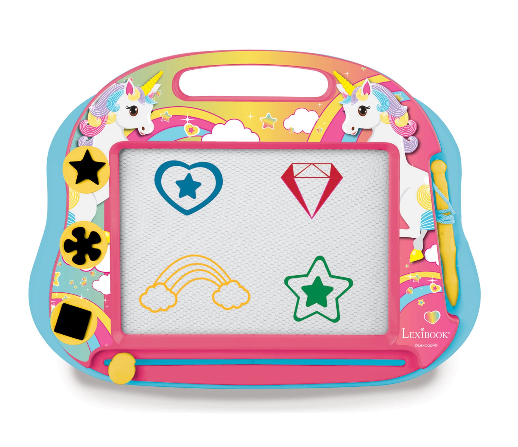 LEXIBOOK Multicolor Magic Magnetic Unicorn Drawing Board, Artistic Creative Toy 