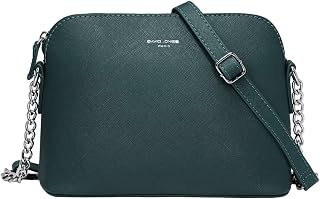 David Jones - Small Crossbody Bag Chain Women - Shoulder Bags Cross Body PU Leather - Messenger Crossbody Bag - Handbag Hand Zip Clutch Clutch Pochette Evening Work Fashion Daily Life