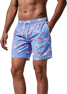 maamgic Mens Swim Trunks Quick Dry Mesh Linner with Pockets 7" Beach Shorts