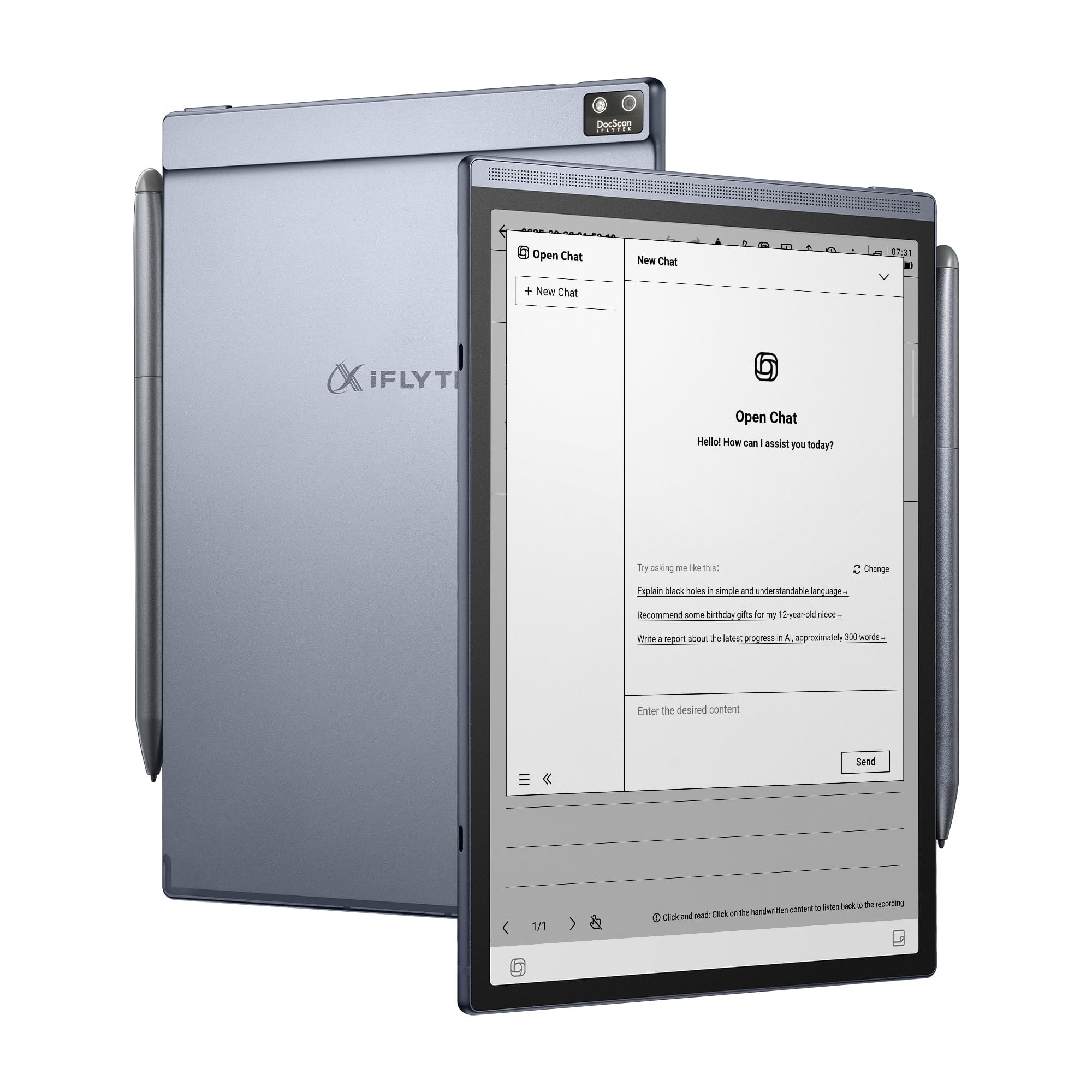 iFLYTEK AINOTE Air 2, 8.2" AI Smart E Ink Tablet with Stylus | Adjustable Light,
