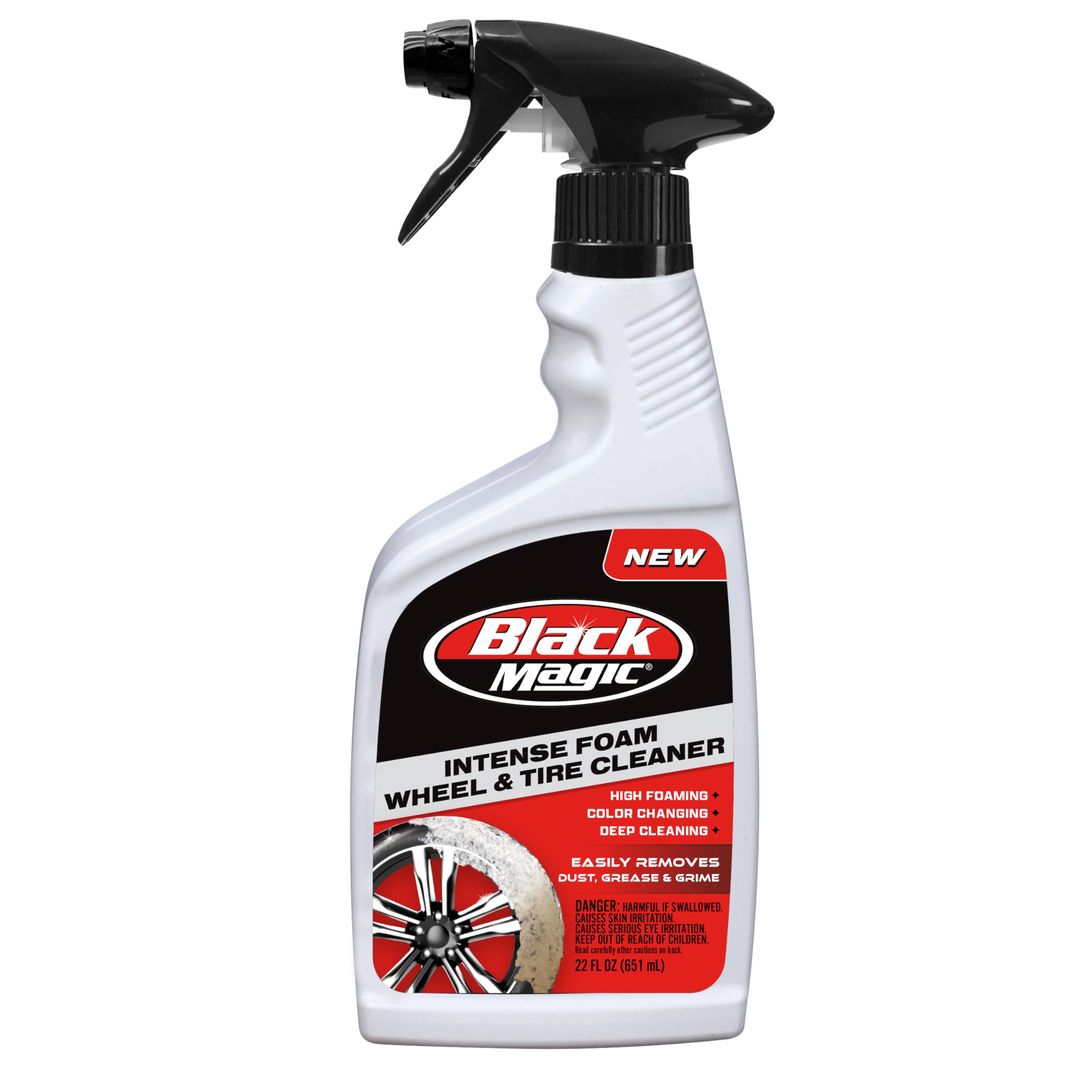Black Magic 120228 Intense Foam Wheel & Tire Cleaner, 22 fl oz | High-Foaming De