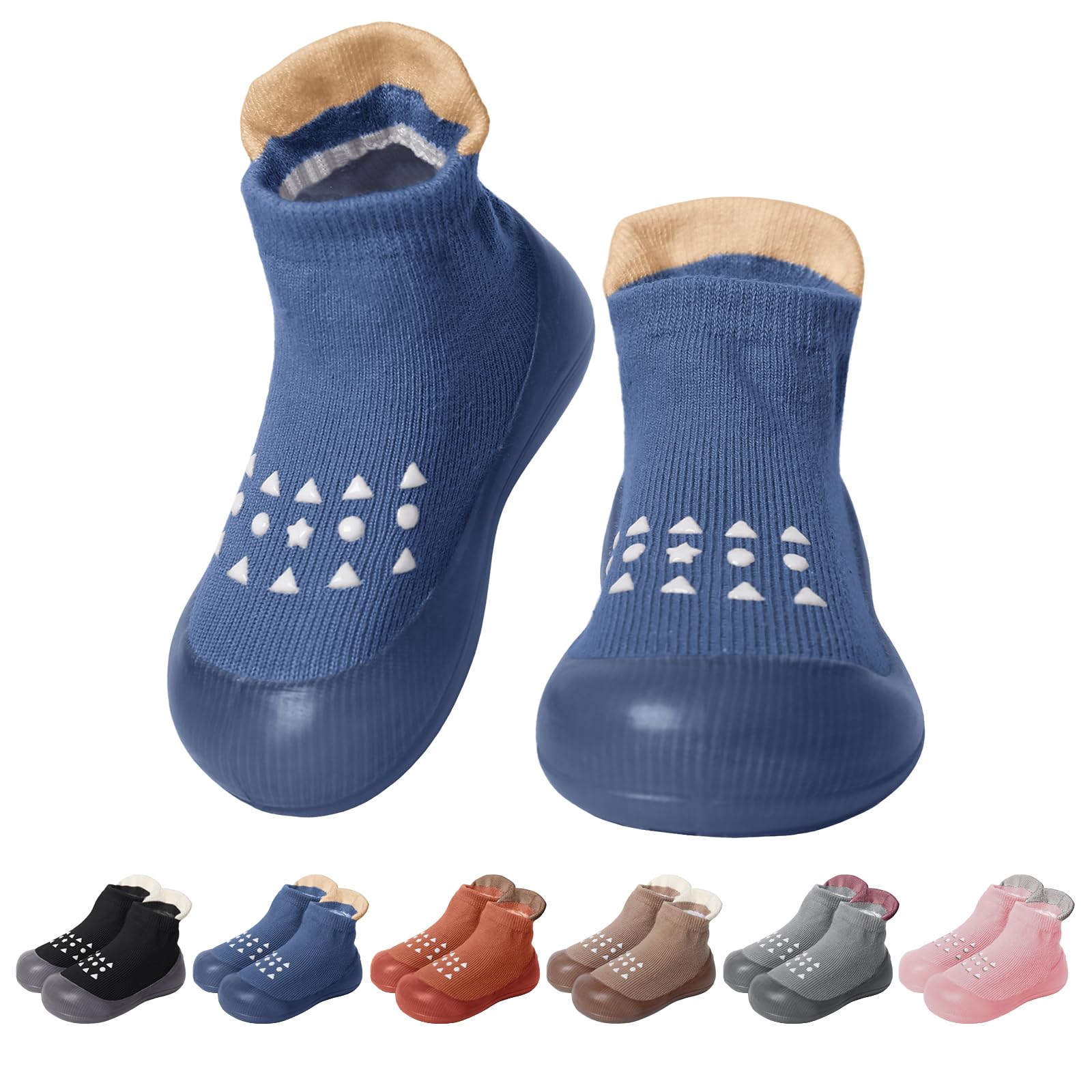 EDOTON Baby Sock Shoes Infant First Walking Shoes Non Slip Rubber Sole Sneakers 