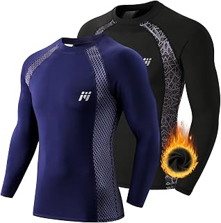 MEETWEE Men's Long-Sleeved Thermal Compression T-Shirt for Skiing Running Sport Winter