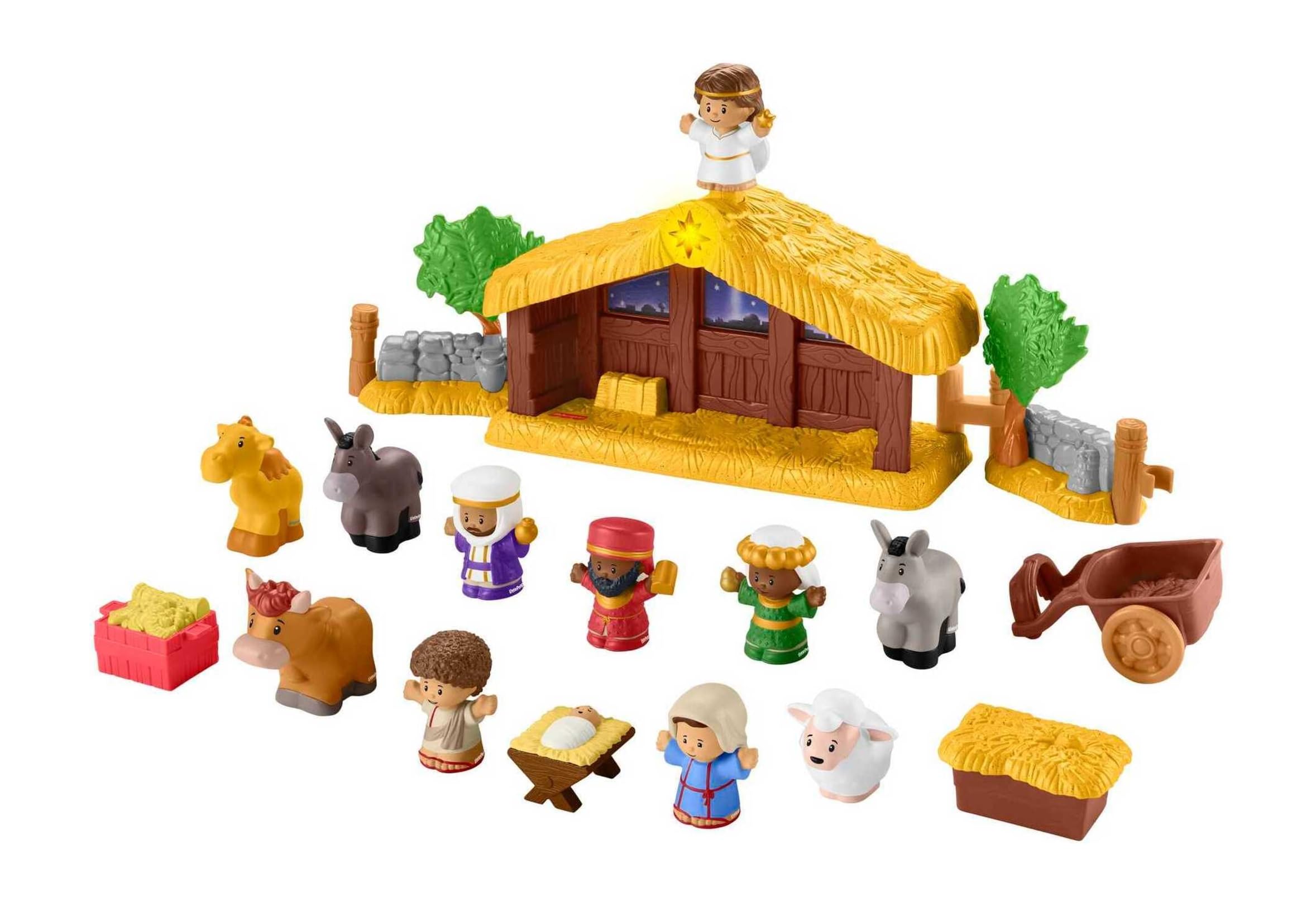 Fisher-Price Little People Nativity Set with Music & Lights | 18-piece Christmas
