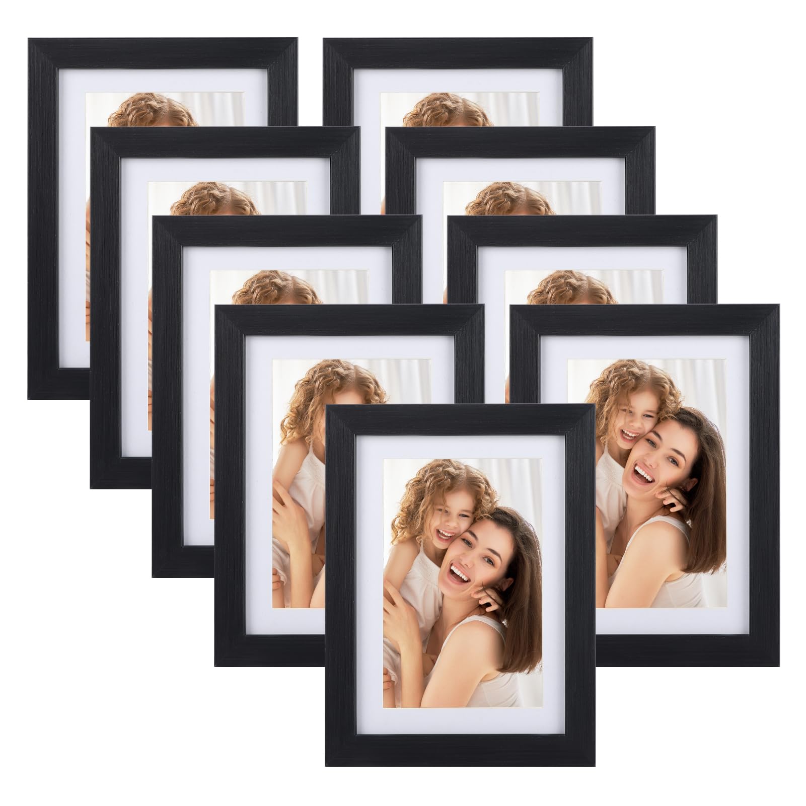 EYMPEU 6x4 Photo Frame with Mat Capable of Holding 7x5 or 6x4 Photos, Set of 9 B