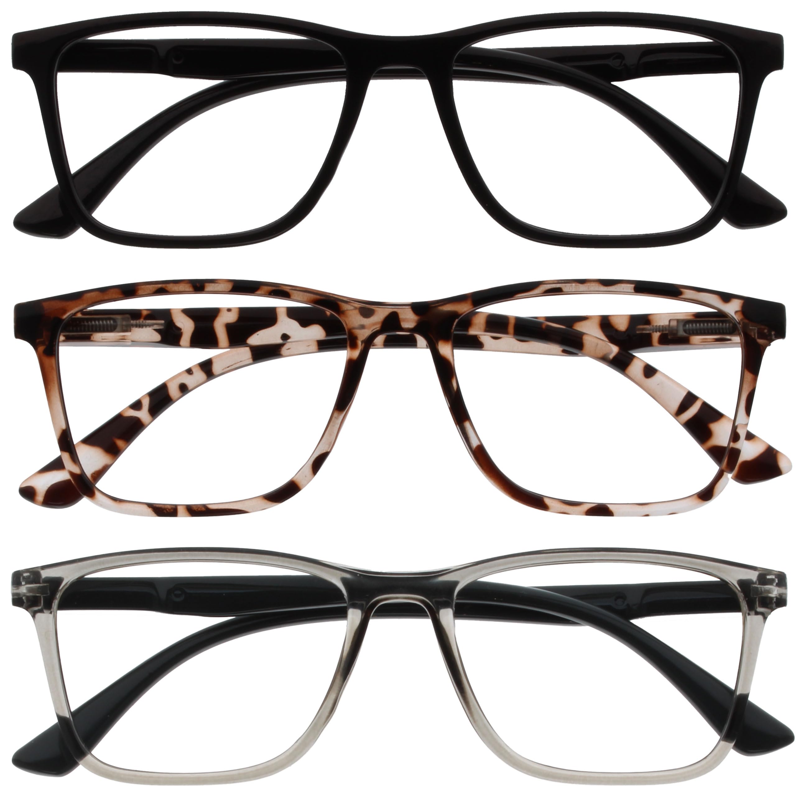 OPULIZE NYX Blue Light Blocking Reading Glasses - Rectangular Frame - UV Anti-Gl