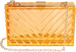 WJCD Women Clear Acrylic Clutch Purse Stadium Approved Handbag