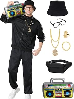 Ezuwail 80s 90s Men's Outfit for Disco Party Carnival Costumes