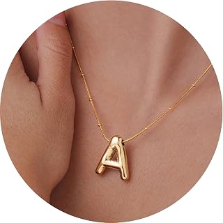 3D Initial A-Z Pendant Necklace with Snake Chain Made of Fashion Stainless Steel for Women