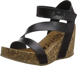 Blowfish Malibu Hapuku Women's Wedge Sandals, Black Dyecut, 37 EU