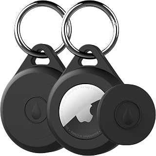 LOVYONES for Air tag Keychain Holder Case for Apple Air tag, 2 Pack of IPX8 Waterproof, Fully Shockproof, Anti Scratch for Air tag Holder Case for Key, Kid, Bag, Luggage, Pets Collar