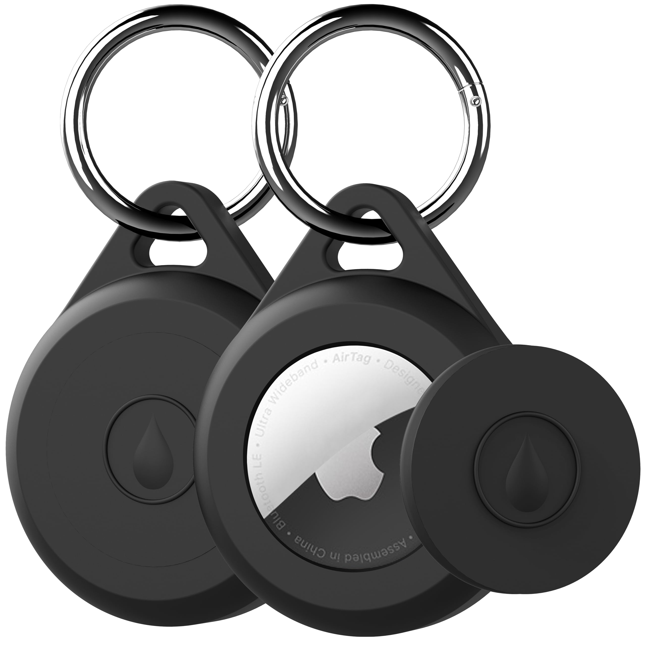 LOVYONES for Air tag Keychain Holder Case for Apple Air tag, 2 Pack of IPX8 Wate