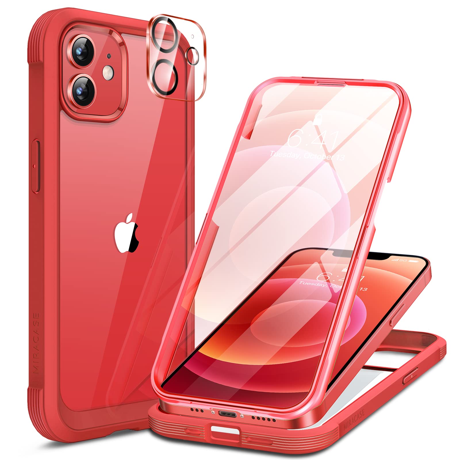 Miracase Glass Series for iPhone 12/12 Pro Case 6.1 inch, Upgraded Full-Body Rug