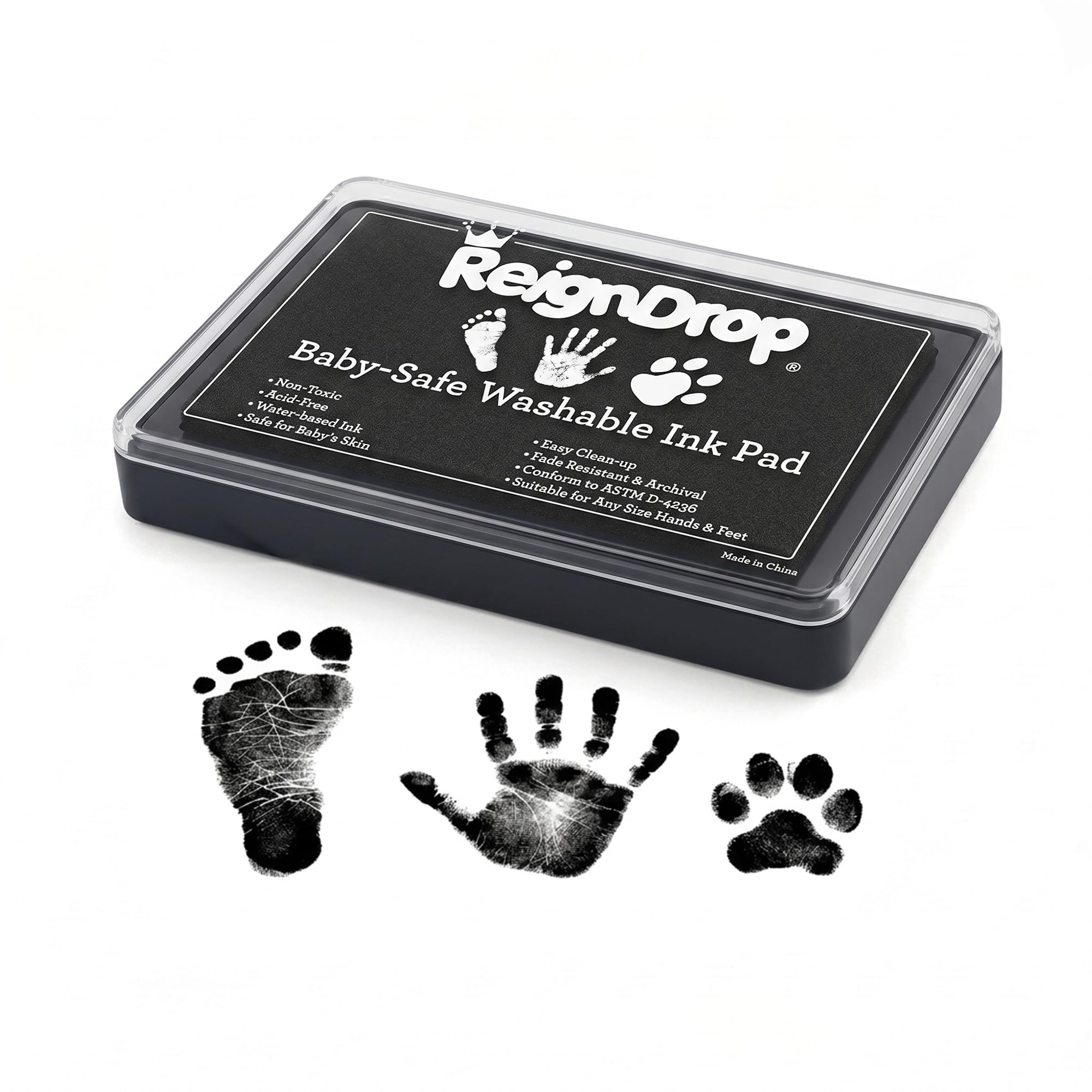 ReignDrop Baby Ink Pad for Hand and Footprints, Non-Toxic Acid-Free Keepsake Kit