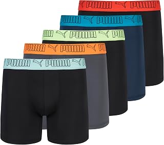 PUMA Men's 5 Pack Performance Boxer Briefs