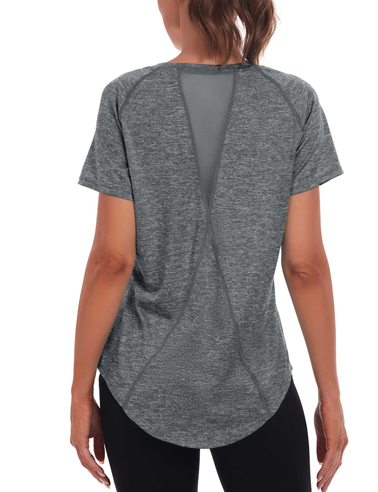 Jlowesun Women's Gym Tops T-Shirt Sports Sports, Short Sleeve Summer Quick Dry L