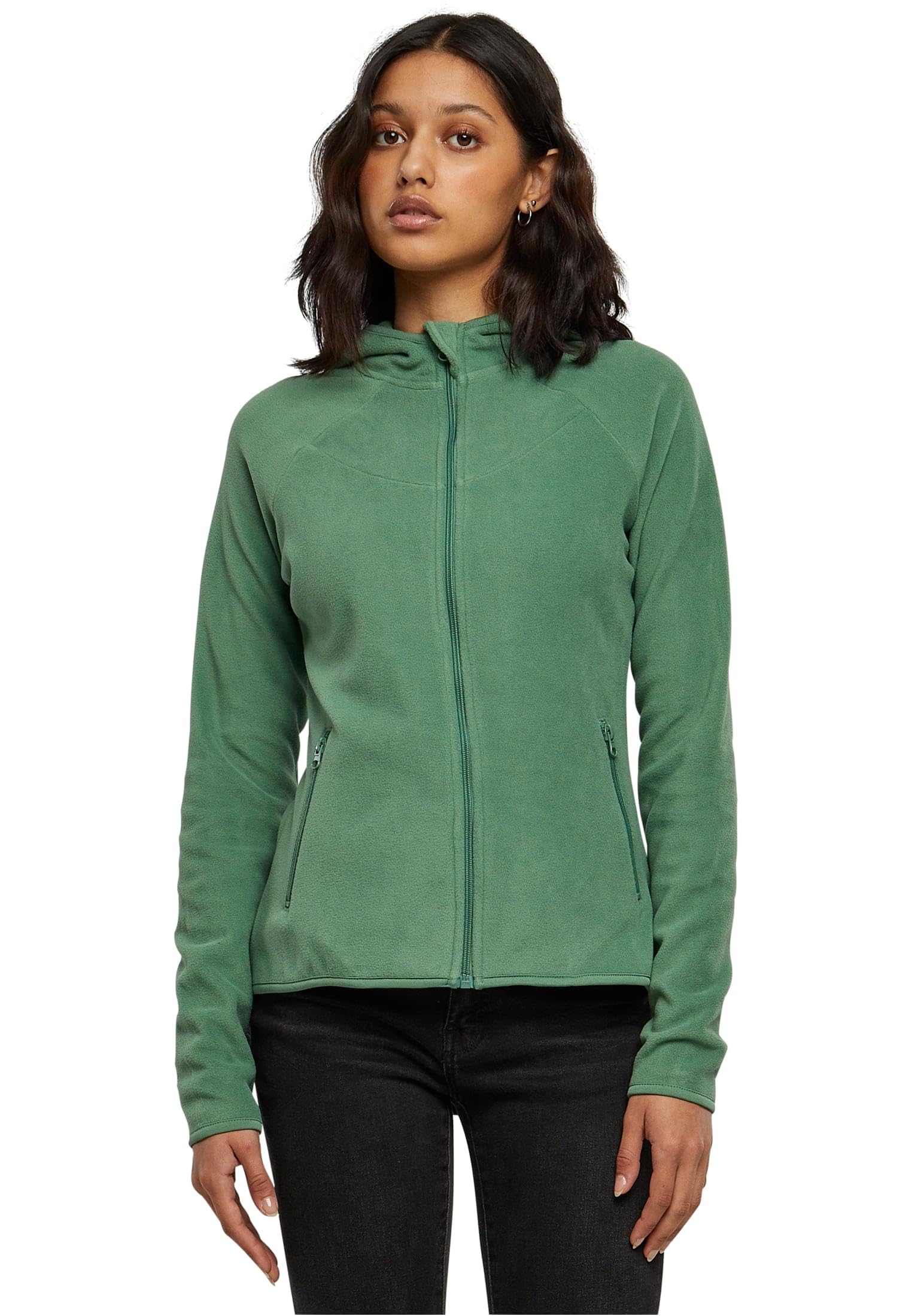 Urban Classics Ladies Polar Fleece Zip Hoodie Women's Jogging Sweatshirt Black R