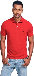Nautica Men's Classic Fit Short Sleeve Solid Soft Cotton Polo Shirt