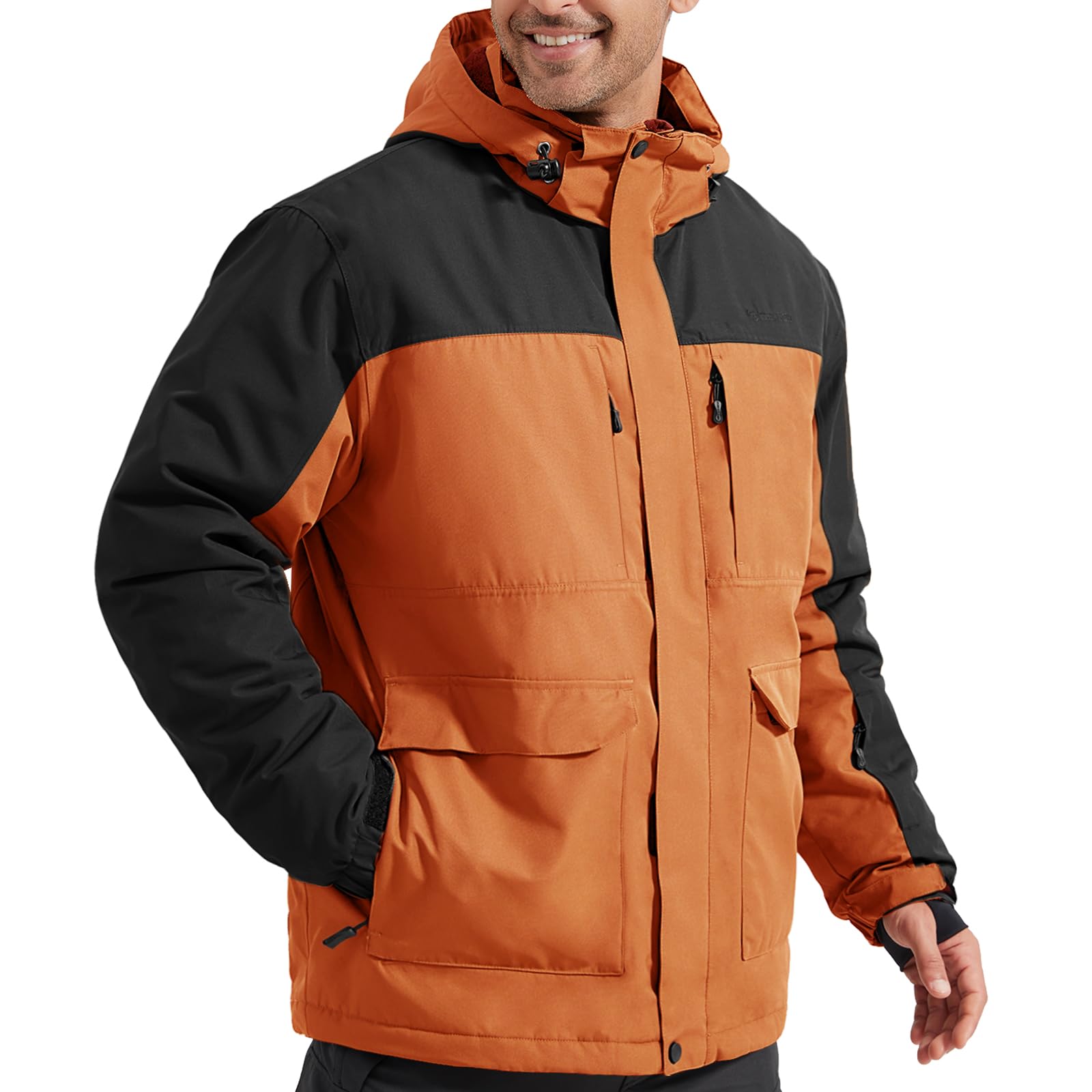 Men's Winter Waterproof Ski Snow Jacket with Hood