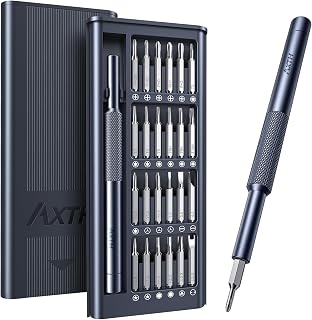 AXTH 25-in-1 Small Precision Screwdriver Set, Professional Mini Repair Tool | [Bearing Steel] Magnetic Screw Driver Kit for Phone, Computer, Watch, Laptop, Macbook, Ring Doorbell, Eyeglass, Electronic