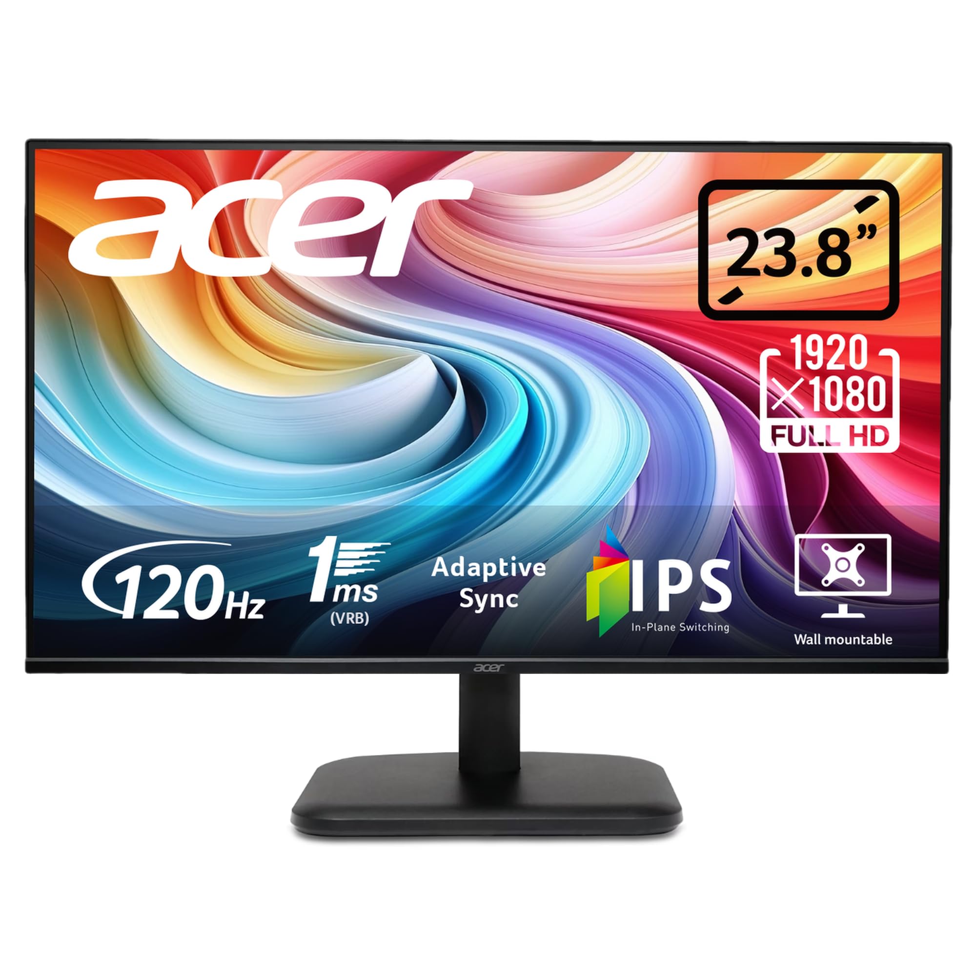 Acer EK241YG 24 inch Full HD (1920 x 1080) Monitor - 120Hz, 1ms, IPS Panel, Adap