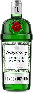 Tanqueray London Dry Gin | 41.3% vol | 1L | Award-Winning Premium Spirit | Distilled 4 Times | Made with 4 Gin Botanicals | Enjoy with Ice & Tonic