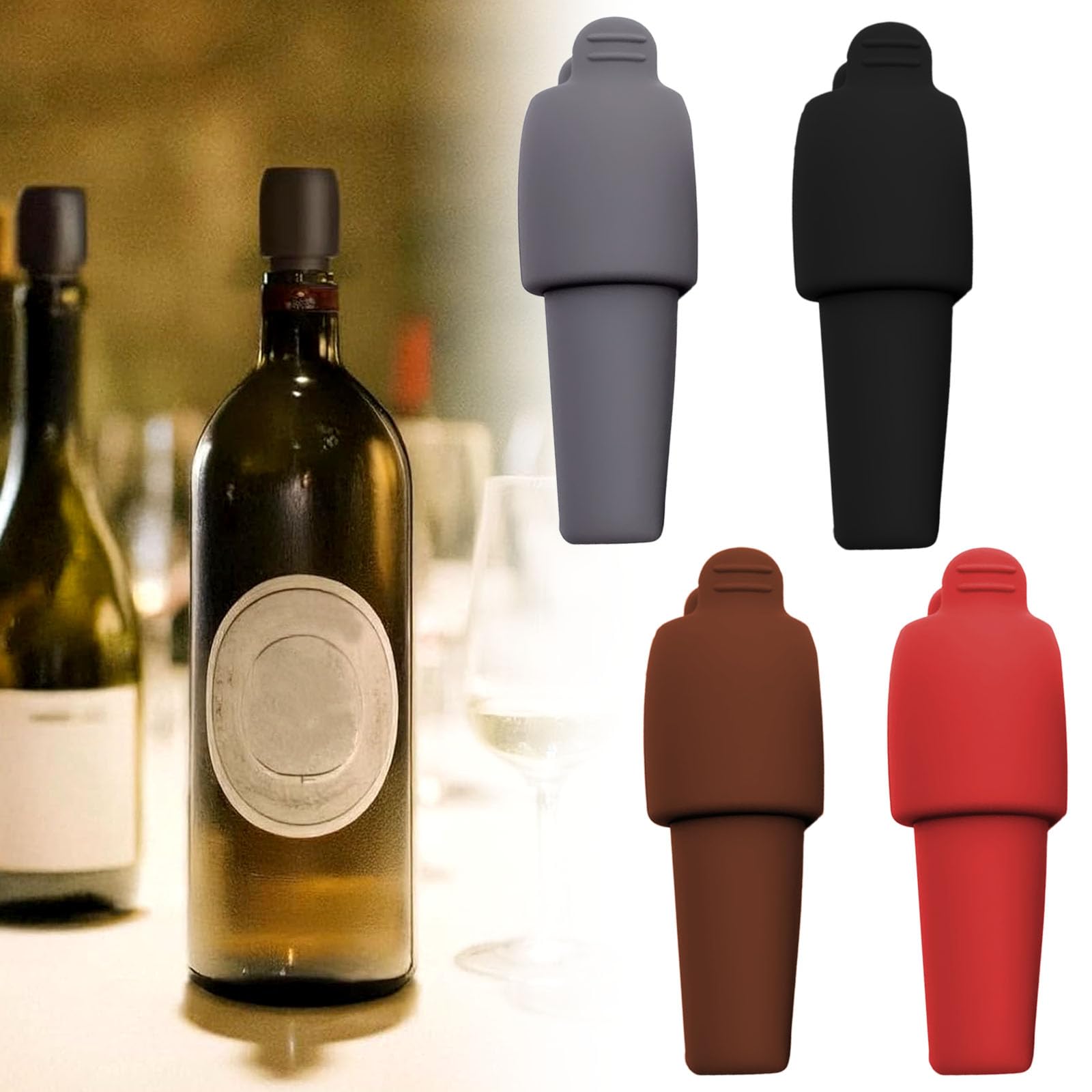 Silicone Wine Stopper for Wine Bottles, 2025 New Wine Stoppers for Wine Bottles,