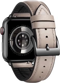 BINLUN Leather Silicone Bands Compatible with Apple Watch 38mm 40mm 41mm 42mm 44mm 45mm 46mm 49mm Sweatproof Replacement Strap for iWatch 11/10/9/8/7/6/5/4/3/2/1/Ultra/SE Men Women